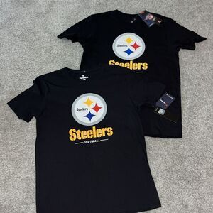 Lock Pittsburgh Steelers Black NFL Football Big Logo T Shirt M Adult (youth XL)